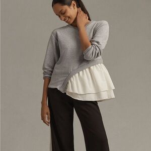 Anthropologie Maeve Asymmetrical Twofer Sweatshirt Size XS